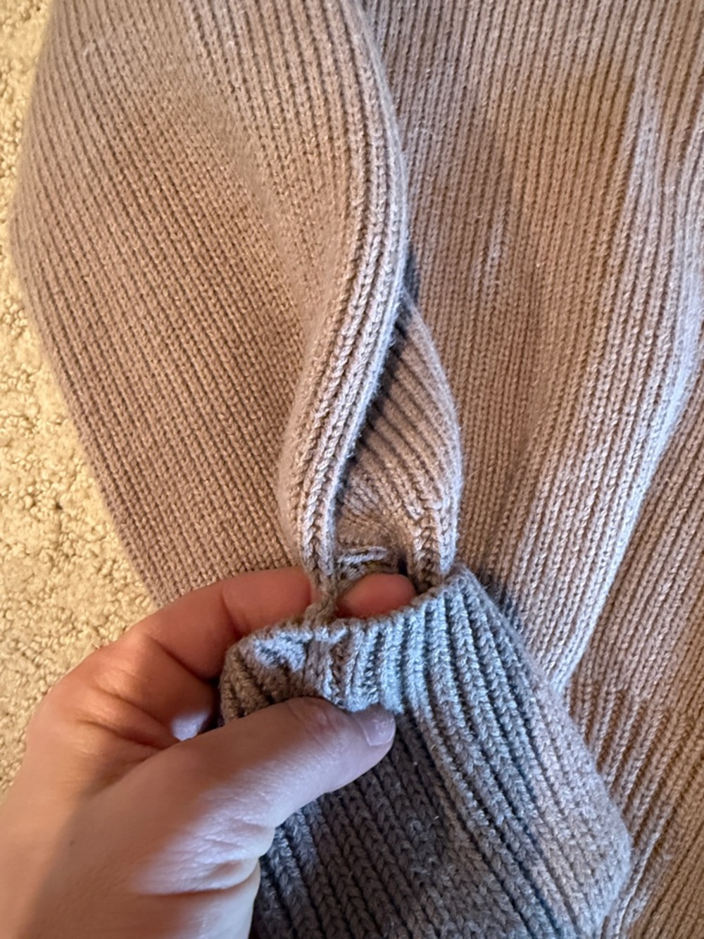Abercrombie & Fitch Taupe Ribbed Button-Front Cardigan - Picture 3 of 3
